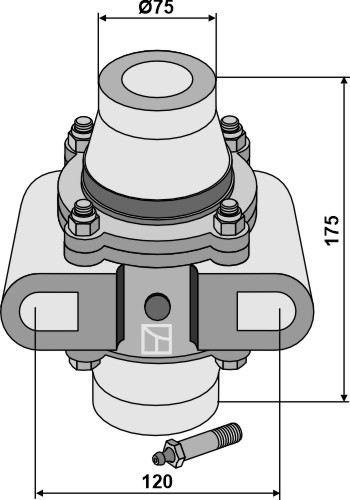 Lager komplett für 30x30 Vierkantwellen