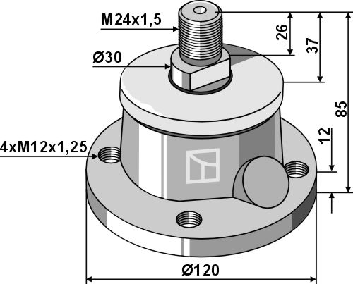 Lager - links Gewinde geeignet für: Lemken Lager und Zubehör für Säscheiben