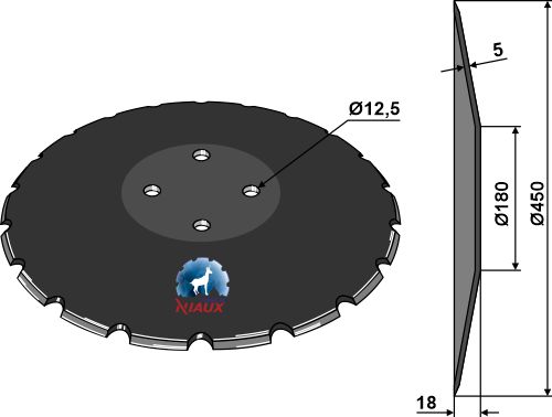 Schijven voor korte schijveneggen - NIAUX - Ø450