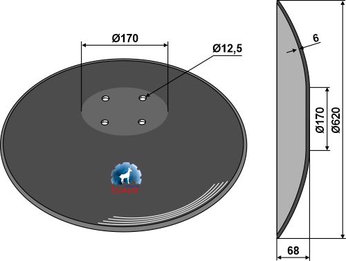 Disco liso - Ø620x6 geeignet für: Discos para gradas rápidas - NIAUX - Ø620