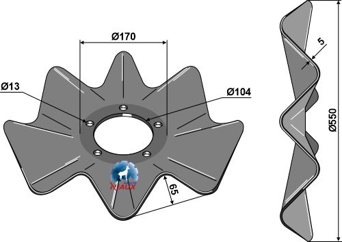 Gewellte Scheibe Ø550x5 geeignet für: Salford Wavy discs 