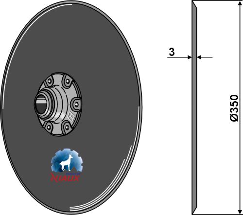 Sechscheibe Ø350x3 - Kompl. geeignet für: Kuhn Discuri de semănat