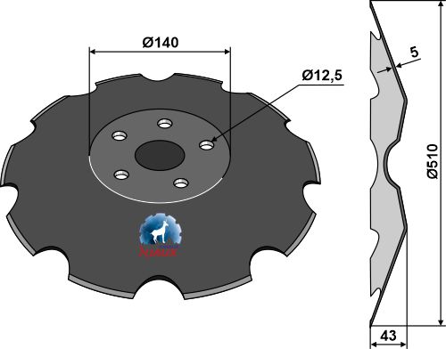 Discs for short cover-crops - NIAUX - Ø510