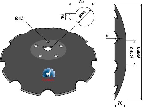 Discs for short cover-crops - NIAUX - Ø550