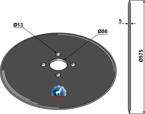 Sechscheibe Ø575x5 geeignet für: KET Weimar Discos para cosechadoras de remolacha Niaux