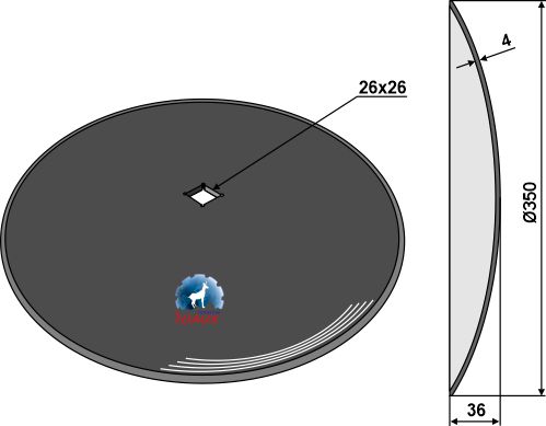 Glatte Scheibe Ø350x4