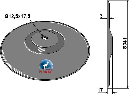 Säscheibe Ø341x3 geeignet für: John Deere Discos de siembra