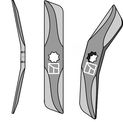 Rollspatenmesser aus Borstahl, rechts geeignet für: Hankmo-Tume
