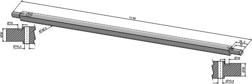 Square shaft 40x40 - 1740mm geeignet für: Güttler Square shafts