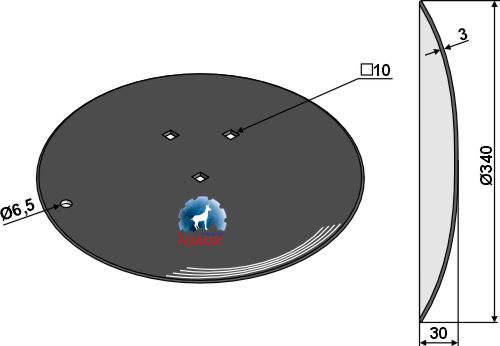 Disc semănătoare Ø340x3 geeignet für: Kongskilde Discuri de semănat
