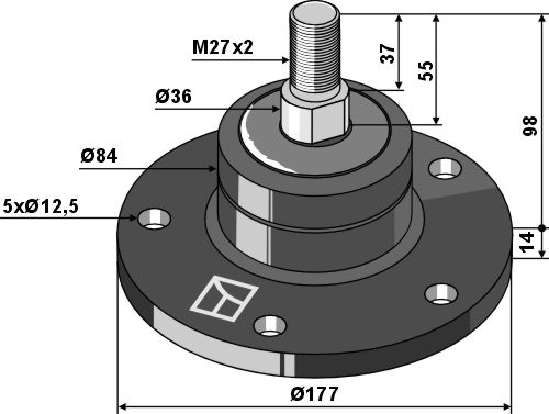 Lager mit Gewinde M27x2