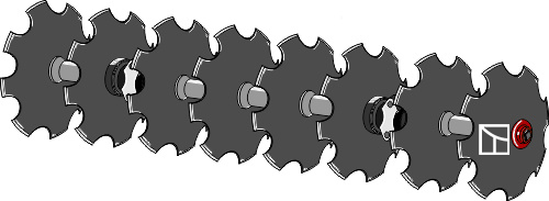 Scheibeneggen-Nachläufer mit gezahnte Scheiben Ø510