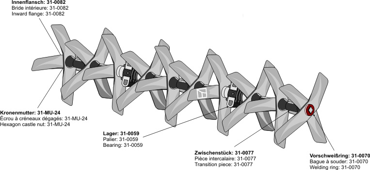 Rollspateneggen-Nachläufer rechts - 790