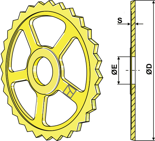 Sternring - Ø480mm geeignet für: Väderstad Koła Cambridge i wyrównujące zębate 