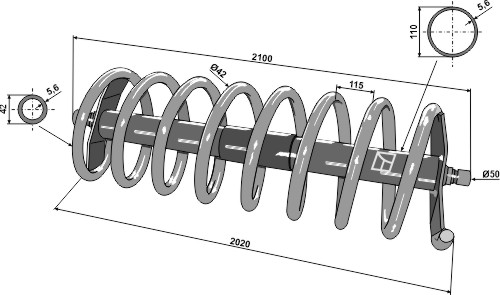 Spiralwalze 2100 - linke Ausführung