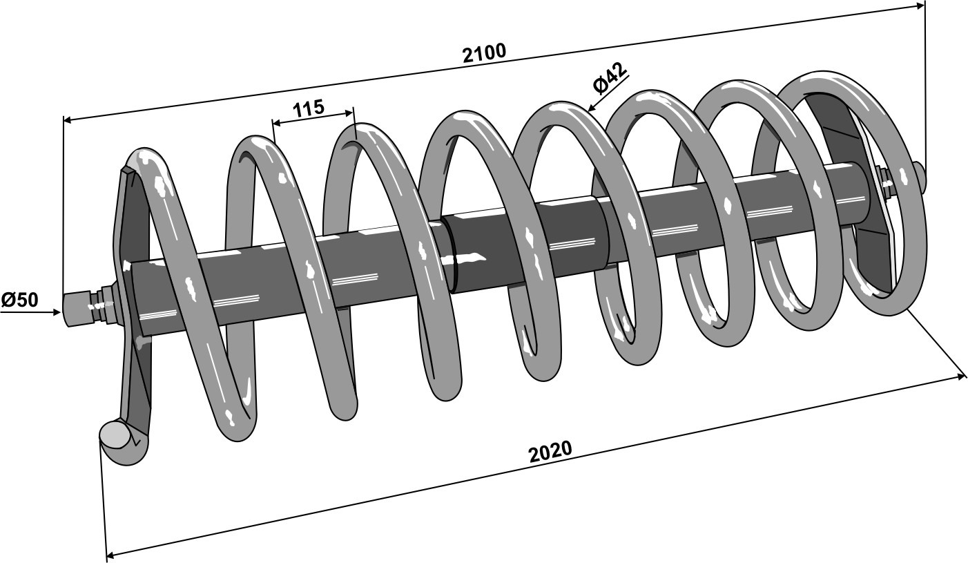 Spiralwalze 2100 - rechte Ausführung