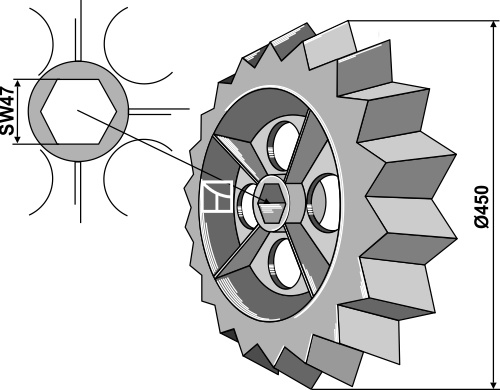 Zahnwalzenring - Ø450mm