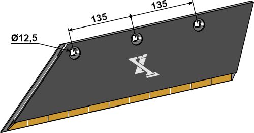 Lemiesz 15x150 SB56D L - lewy - Węglik geeignet für: OVLAC Odkładnice i lemiesze przedpłużki