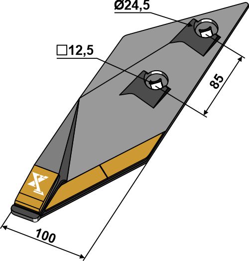 Pflugscharspitze B2SHL - links - Hartmetall