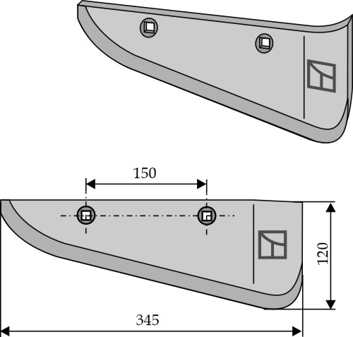 Schar für Rübenroder, rechte Ausführung geeignet für: Stoll Rübenroderschare