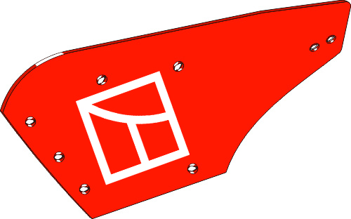 Streichblech-Hinterteil - links geeignet für: Kuhn Pflugteile