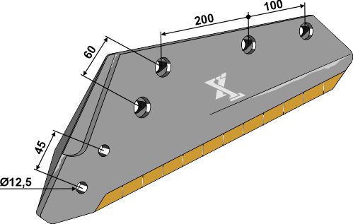 Wechselspitzenschar - 16'' - links - Hartmetall geeignet für: Kuhn Plovskær  