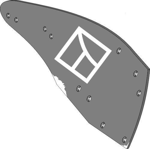 Streichblech-Hinterteil - rechts geeignet für: Fiskars plow parts