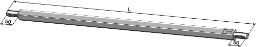 Vierkantwelle 1220 - M27x2