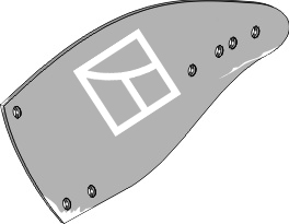 Streichblech-Hinterteil - links geeignet für: Överum plow parts