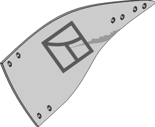 Streichblech-Hinterteil - links geeignet für: Överum plow parts