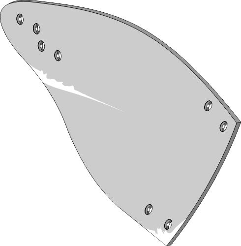 Streichblech-Hinterteil - rechts geeignet für: Överum Pflugteile
