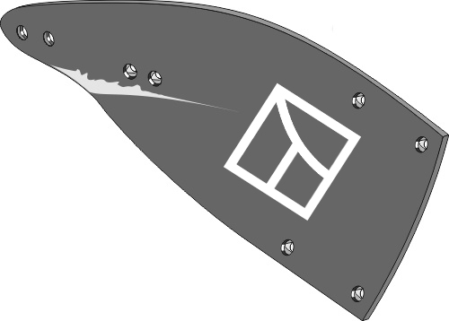Streichblech-Hinterteil - rechts geeignet für: Överum Pflugteile