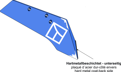 Lemiesz dziobowy wzmocniony SSP294OP - prawy geeignet für: Rabe Typ korpusu pługa BP-323 PS(L)