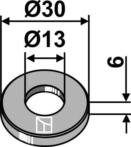 Scheibe Ø30x6x13