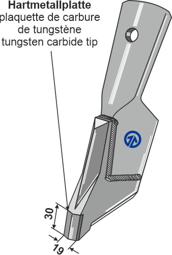 Schnell-Wechsel-Schar - SERIE 410 geeignet für: Quick change knives with welded tips BOURGAULT