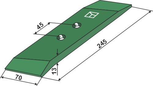 Долото DWSL 70х13 - левое geeignet für: Regent Детали для плугов