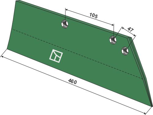 Лемех, задняя часть 10мм - правый geeignet für: Regent Детали для плугов