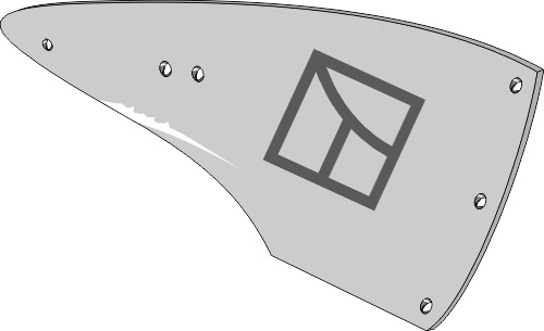 Streichblech-Hinterteil - rechts geeignet für: Fiskars Pflugteile