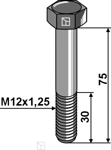 Șuruburi cu cap hexagonal și pas metric fin M12x1,25