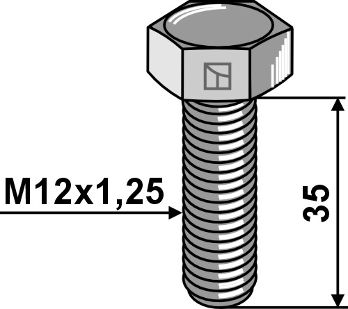Hexagon bolts with metric fine thread M12x1,25