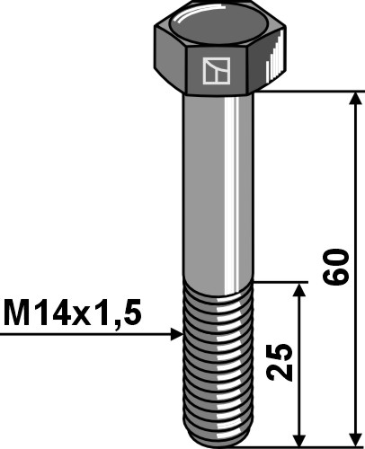 Hexagon bolts with metric fine thread M14x1,5