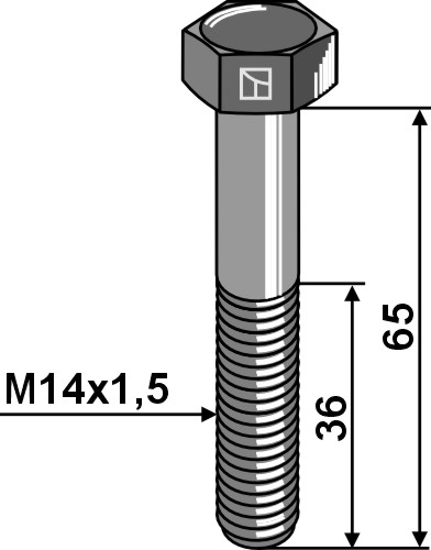 Sechskantschraube mit Feingewinde - M14x1,5x65 - 12.9