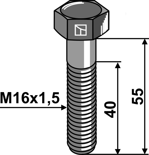 Șuruburi cu cap hexagonal și pas metric fin M16x1,5
