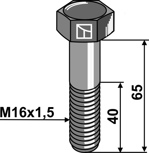 Sechskantschraube - M16x1,5X65 - 12.9 geeignet für: Sauerburger