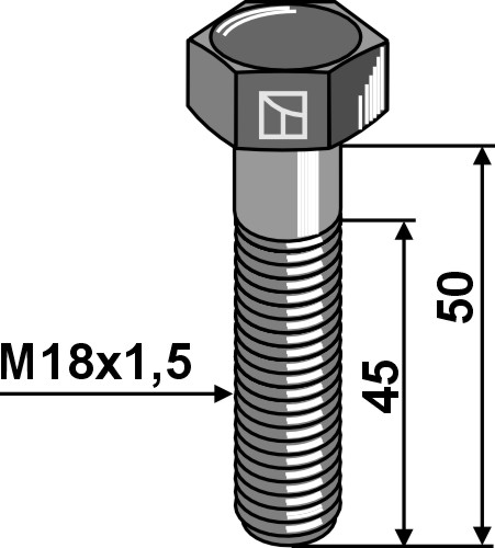 Śruby sześciokątne z gwintem drobnozwojnym M18x1,5