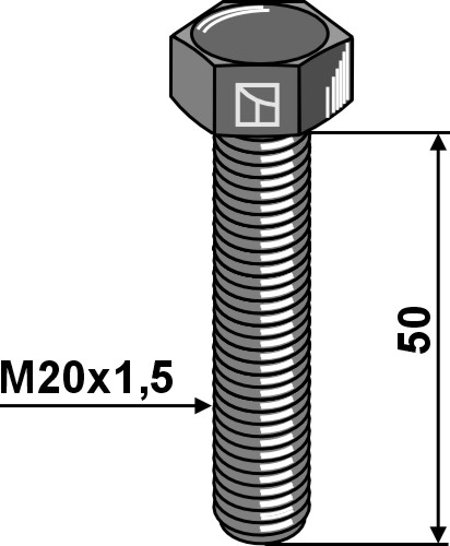 Sechskantschraube mit Feingewinde - M20x1,5X50 - 10.9