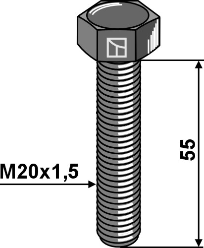 Hexagon bolts with metric fine thread M20x1,5