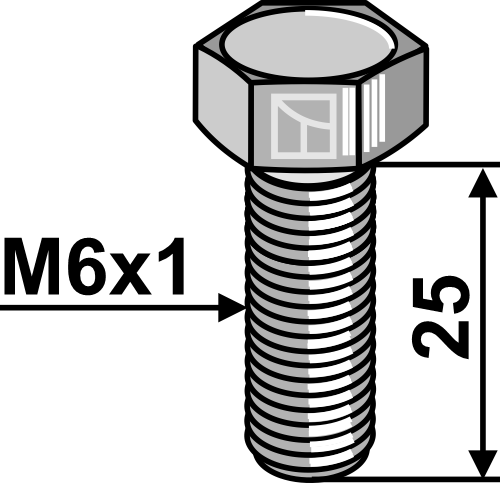 Şurub cu cap hexagonal - galvanizat - M6x1
