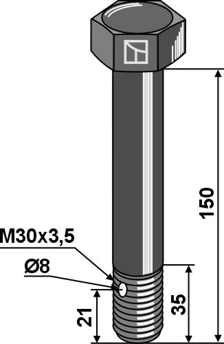 Bolt M30x3,5x150 - 10.9 geeignet für: Agrimaster Bolts, nuts and safety elements
