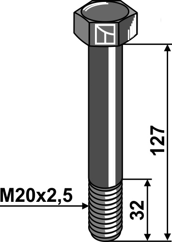 Schraube M20x2,5x127 - 10.9 geeignet für: Gilbers